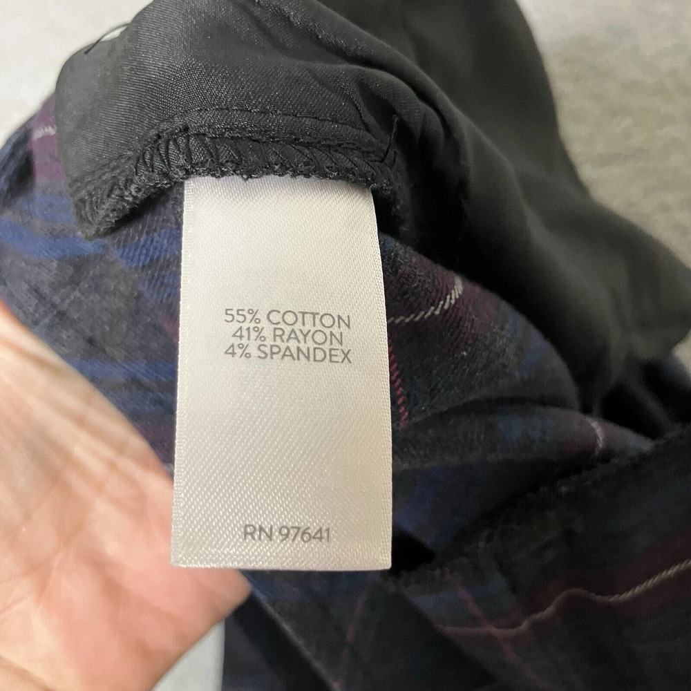 J. Jill Pants 14 Stretch Gray Jewel Gem Toned Tartan Plaid Chino Slacks Soft EUC - Picture 9 of 9